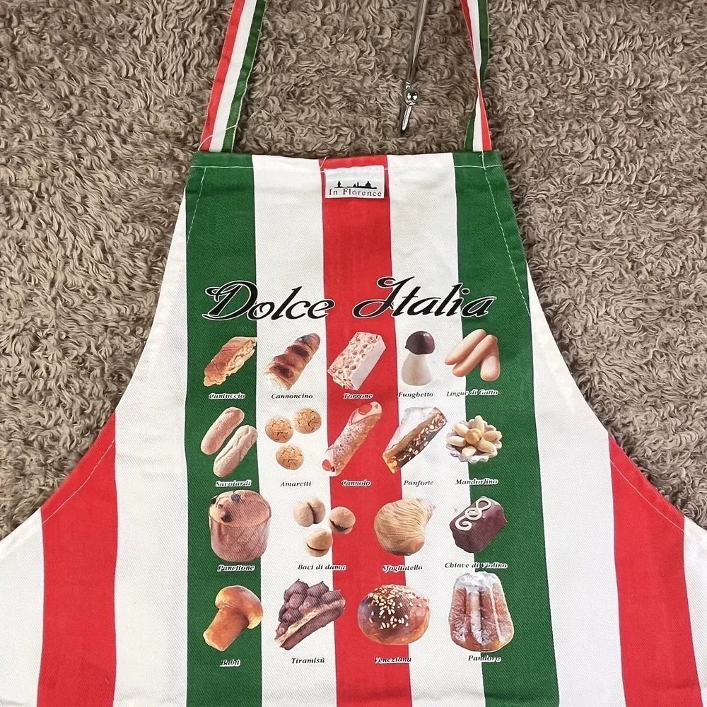 Dolce Italia Florence Bar Apron Red White Green Flag of Italy Striped Sweets